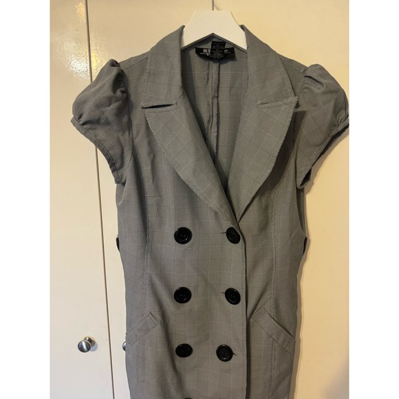 RB Collection New York Vintage 90s Gray Plaid Dress Professional size 8 - Picture 2 of 12
